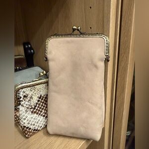 Handcrafted Pink Suede Tall Kisslock